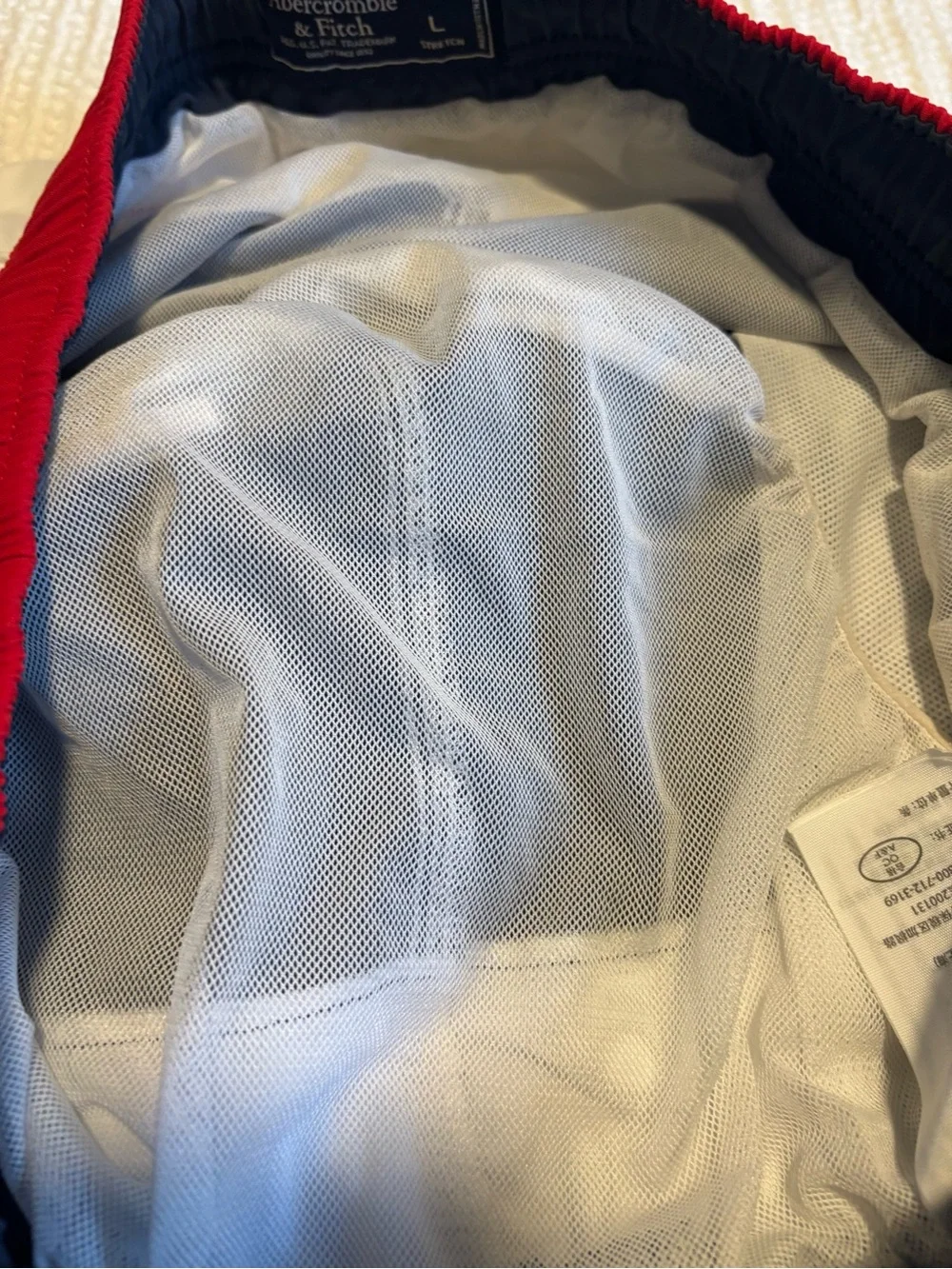 Abercrombie & Fitch men tri-color colorblocked swim trunk size Large